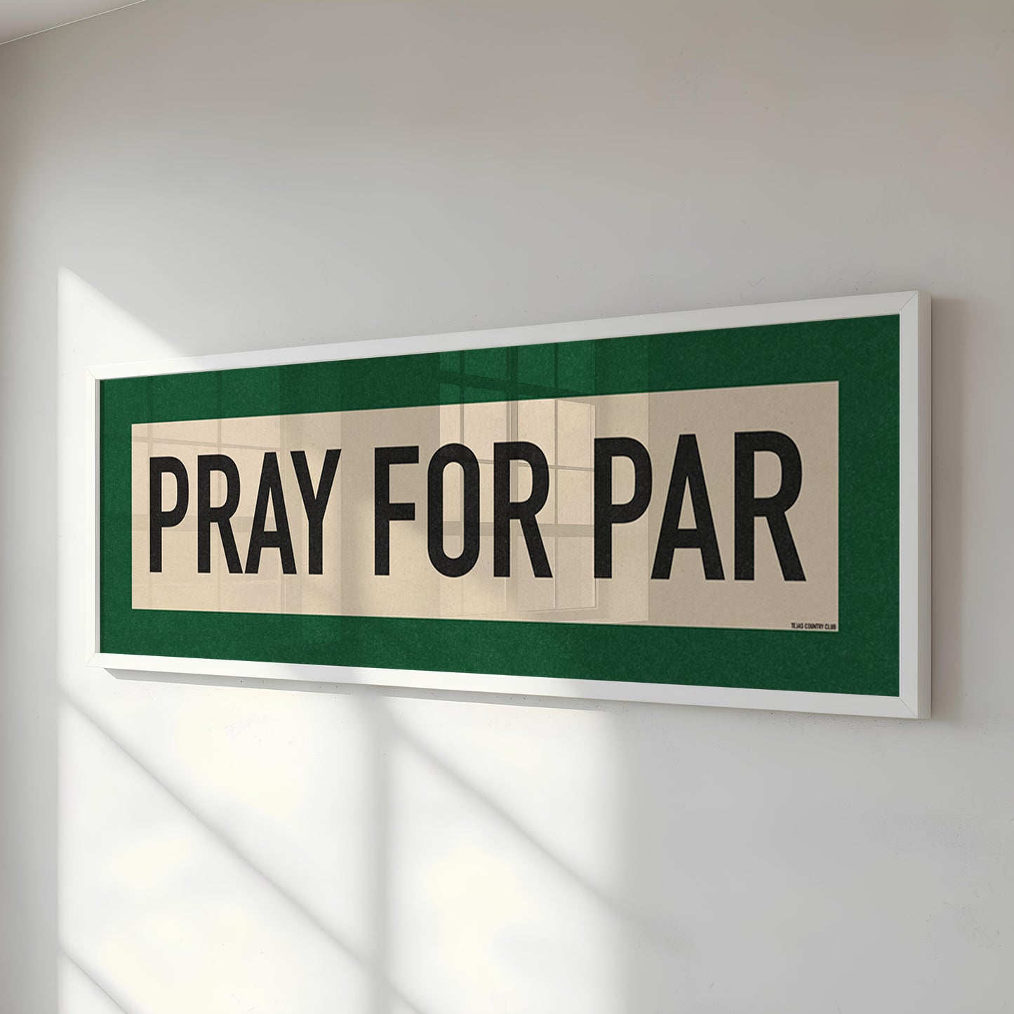 Framed Pray For Par Golf Art Scroll Sign