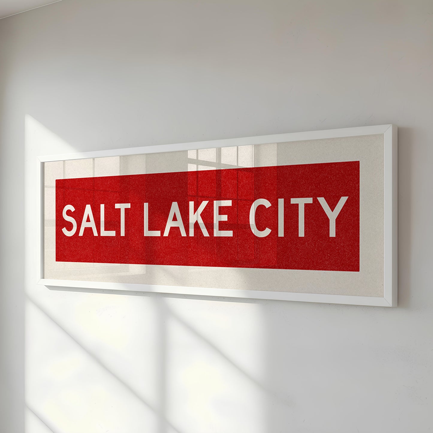 Framed Salt Lake City Red Bus Scroll