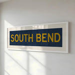 Framed South Bend Navy and Gold Bus Scroll - Tejas Country Club