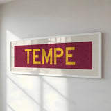 Framed Tempe Maroon Bus Scroll - Tejas Country Club