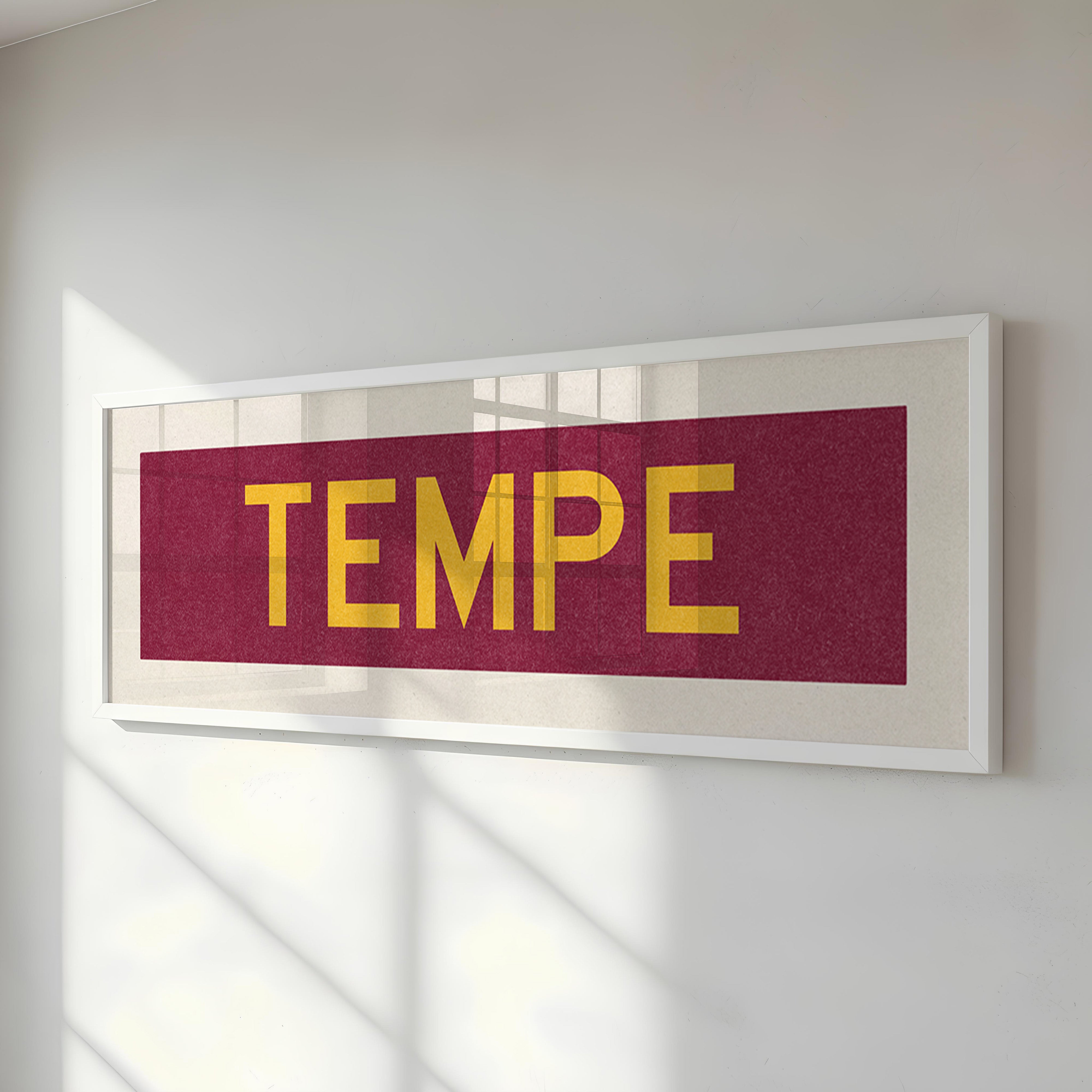 Framed Tempe Maroon Bus Scroll - Tejas Country Club