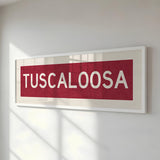Framed Tuscaloosa Crimson Bus Scroll - Tejas Country Club