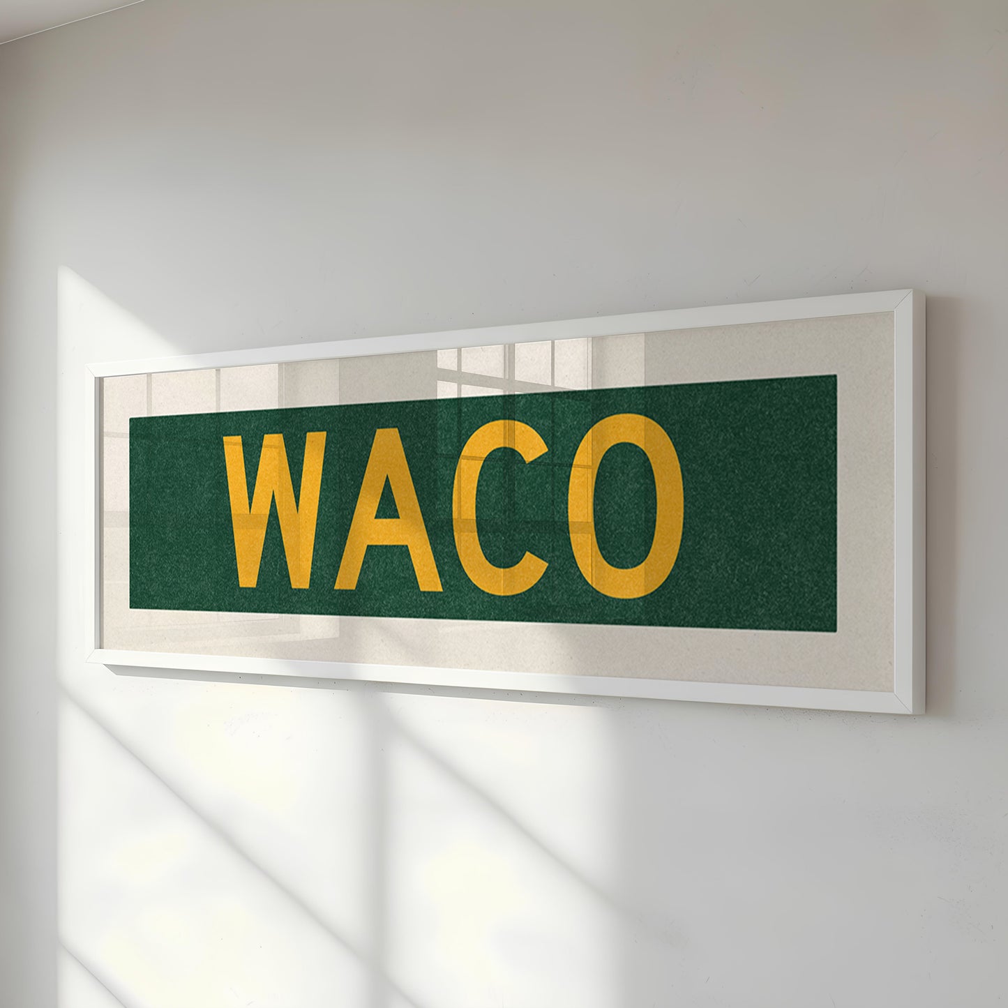 Framed Waco Green Bus Scroll