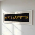 Framed West Lafayette Black and Gold Bus Scroll - Tejas Country Club