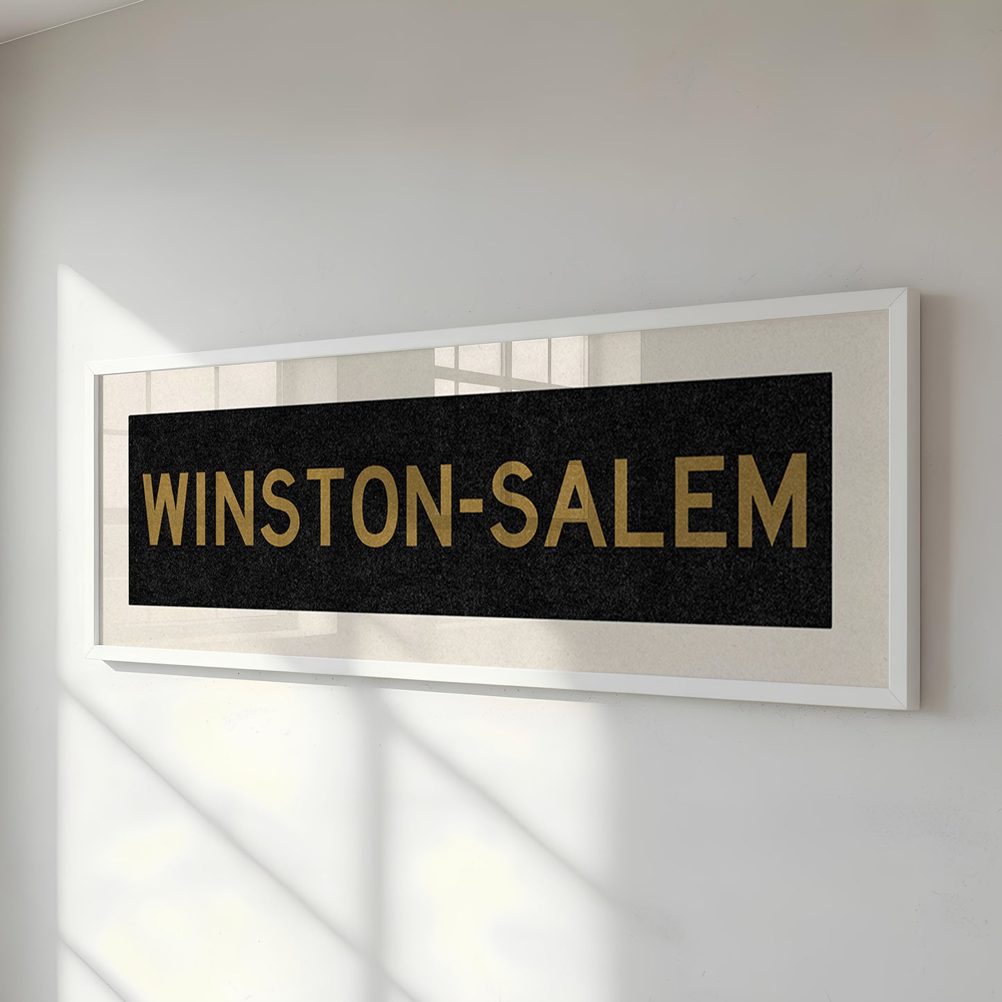 Framed Winston Salem Black & Gold Bus Scroll