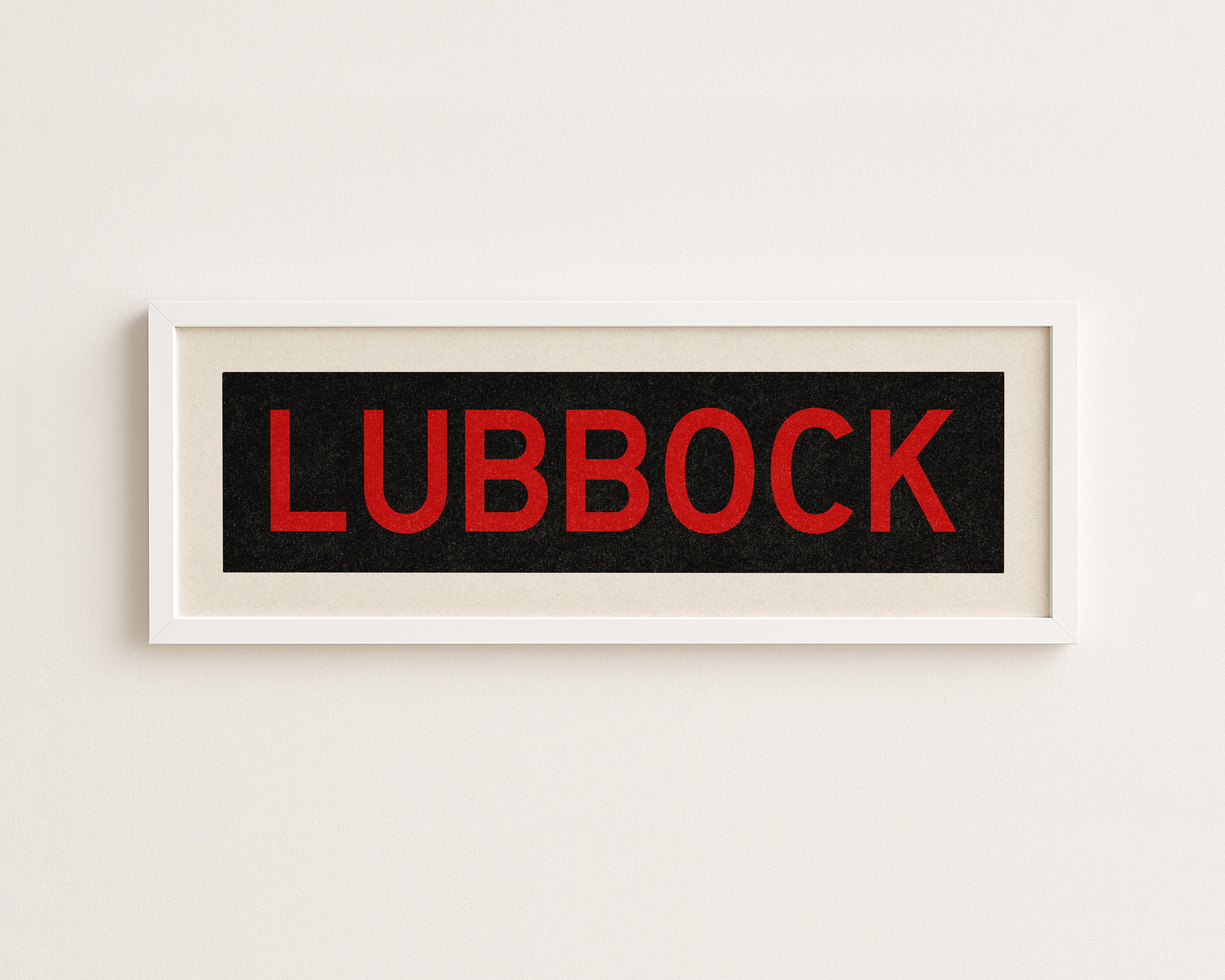 Framed Lubbock Red and Black Bus Scroll - Tejas Country Club