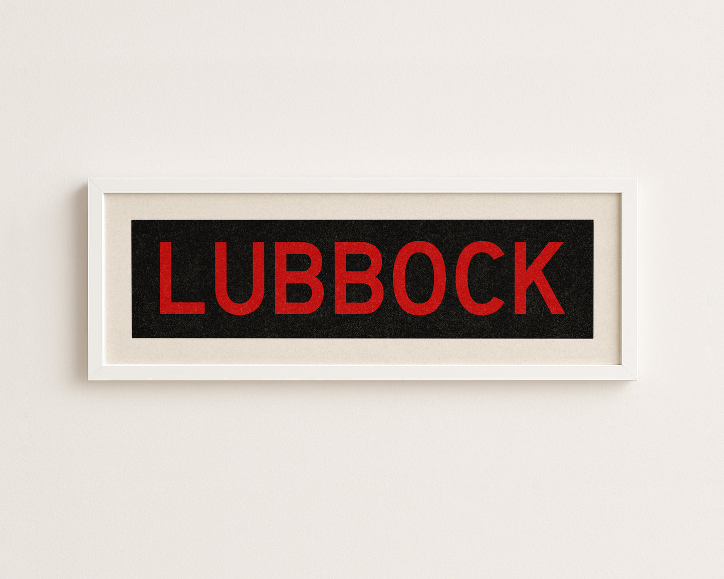 Framed Lubbock Red and Black Bus Scroll