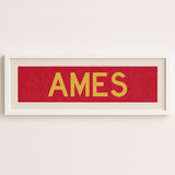 Framed Ames Red and Gold Bus Scroll - Tejas Country Club