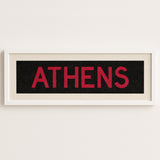 Framed Athens Red and Black Bus Scroll - Tejas Country Club