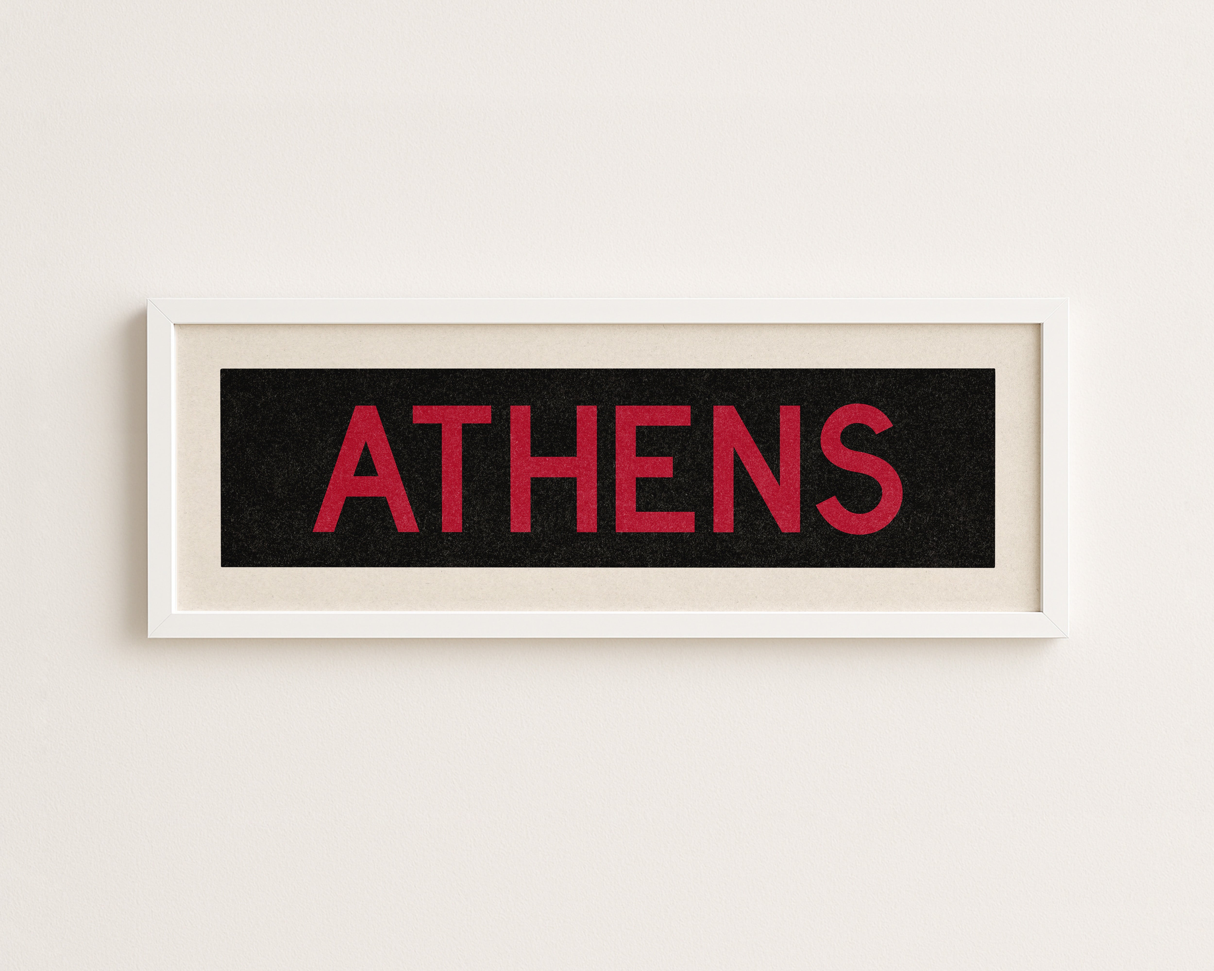 Framed Athens Red and Black Bus Scroll - Tejas Country Club