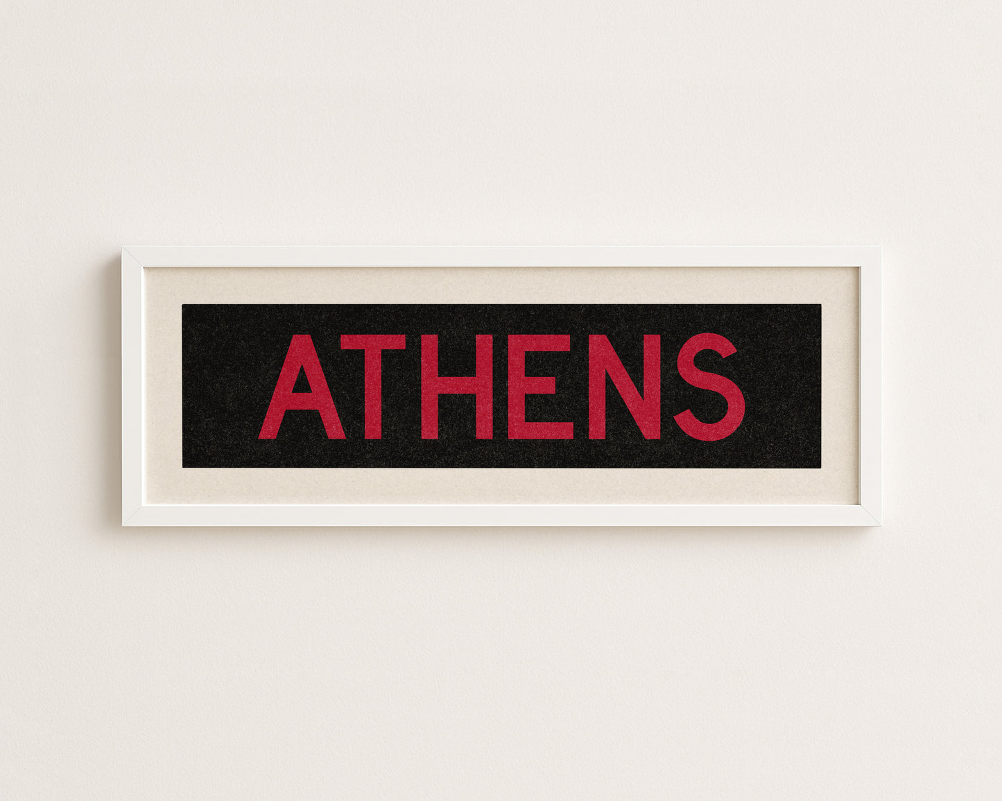 Framed Athens Red and Black Bus Scroll