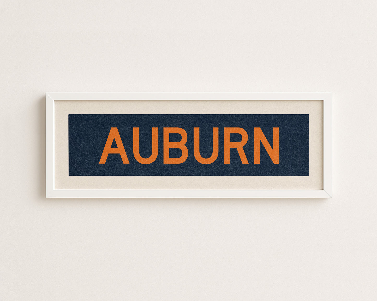 Framed Auburn Navy Bus Scroll - Tejas Country Club