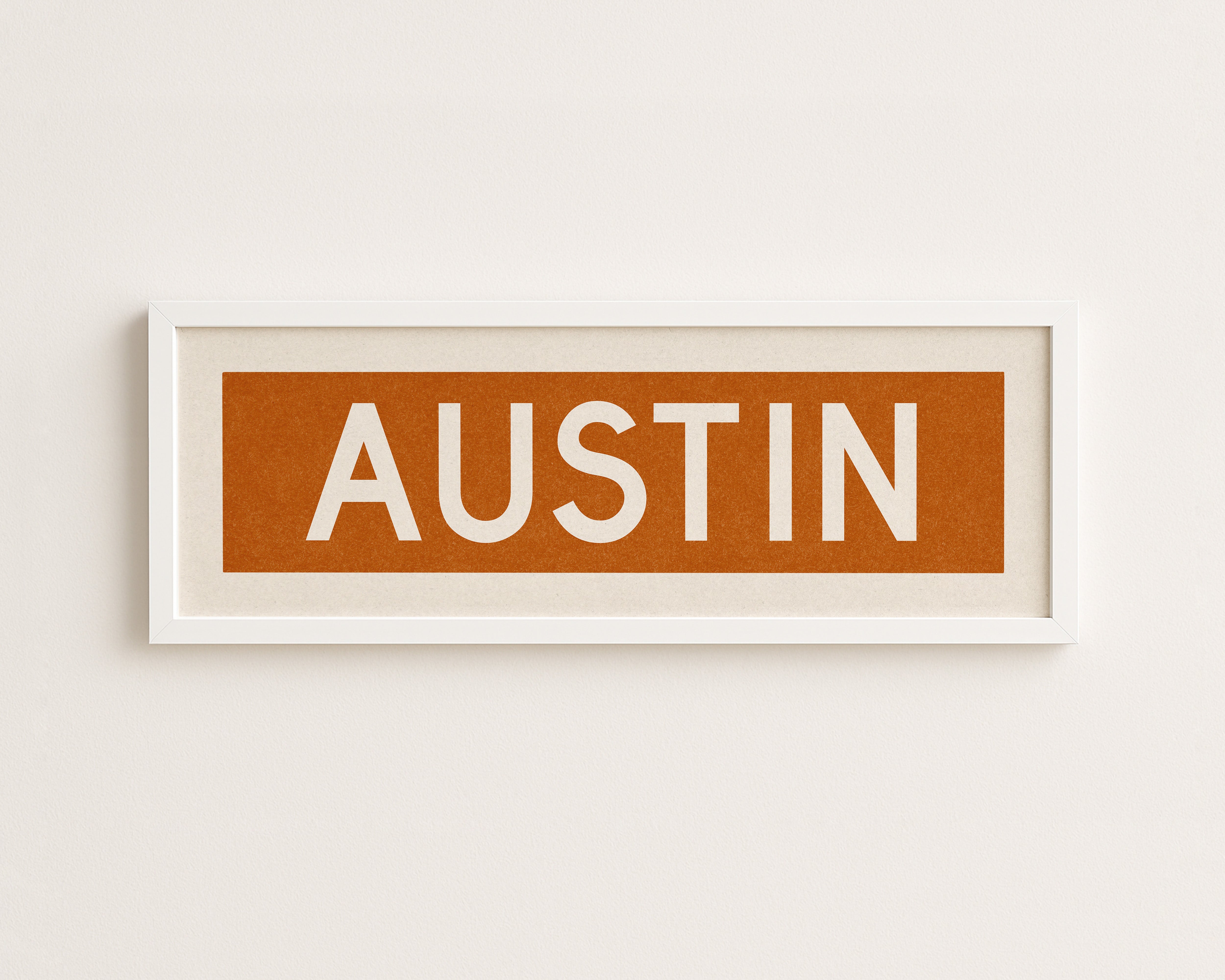 Framed Austin Orange Bus Scroll - Tejas Country Club