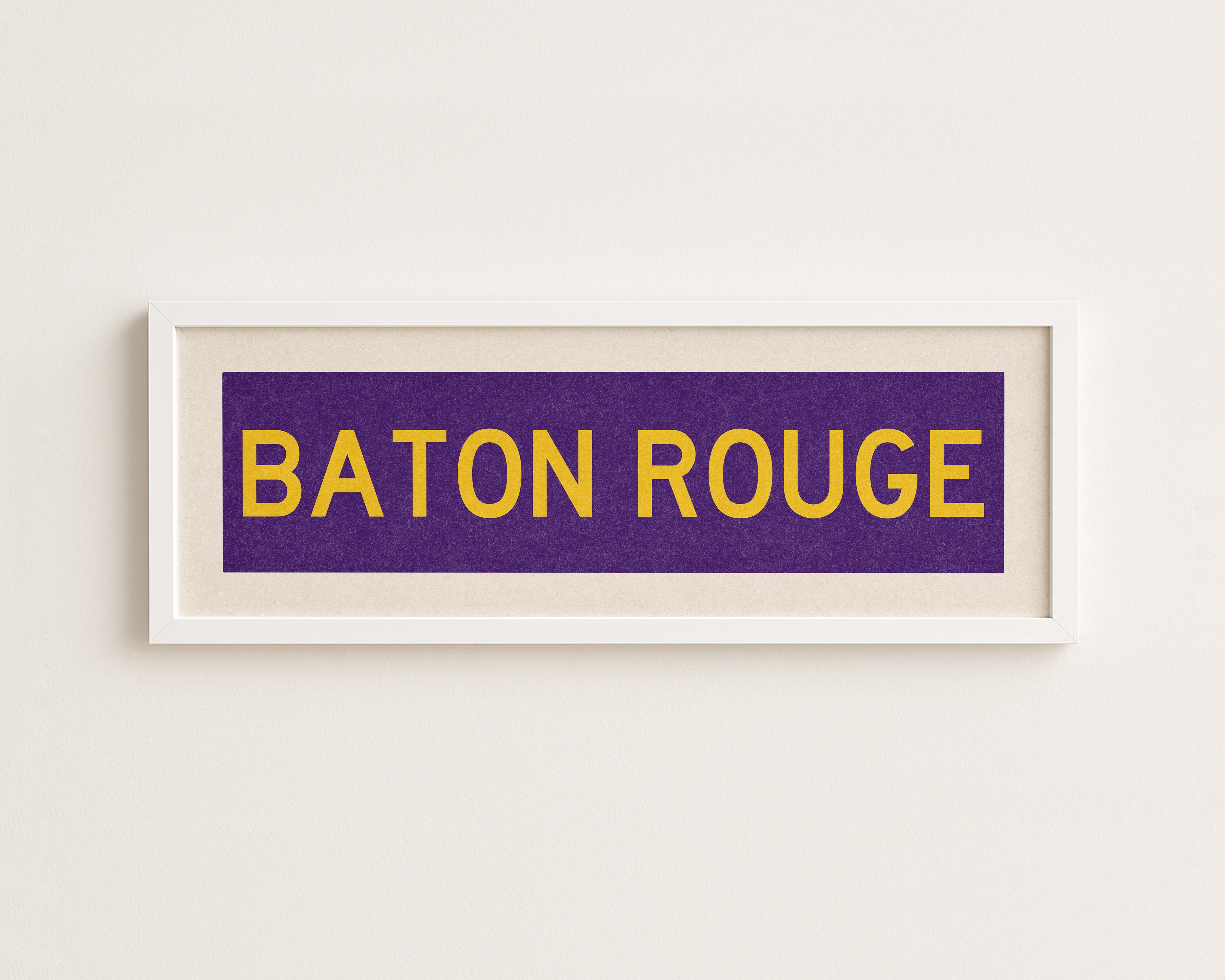 Framed Baton Rouge Purple Bus Scroll - Tejas Country Club