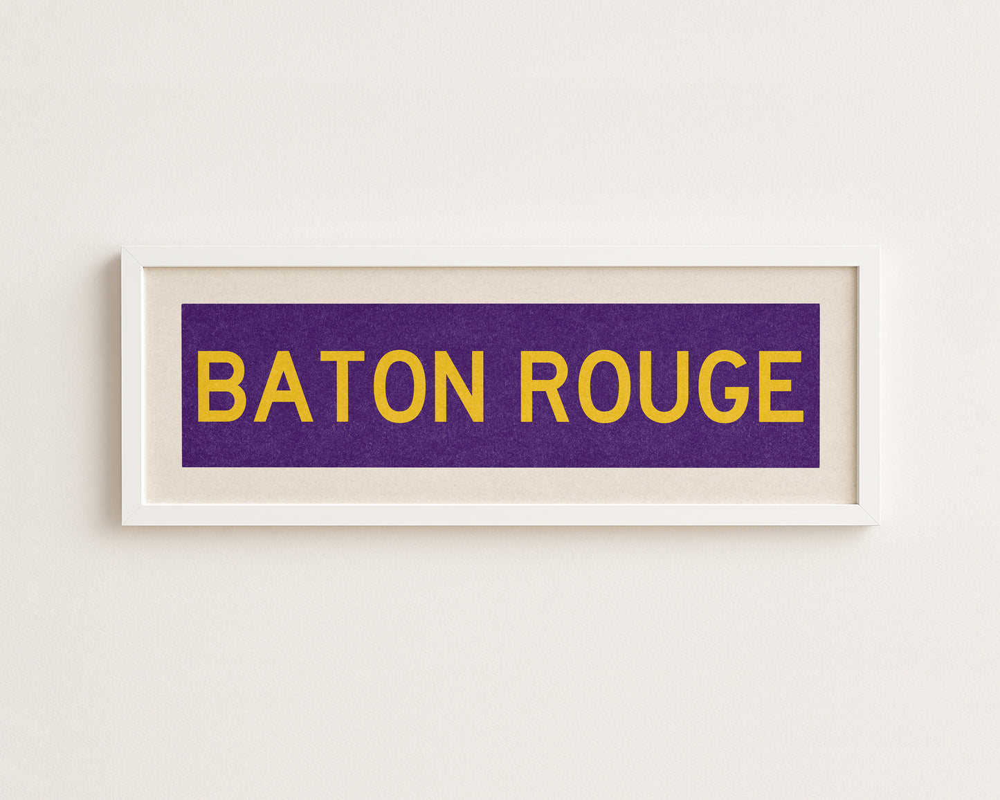Framed Baton Rouge Purple Bus Scroll