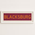 Framed Blacksburg Maroon Bus Scroll - Tejas Country Club