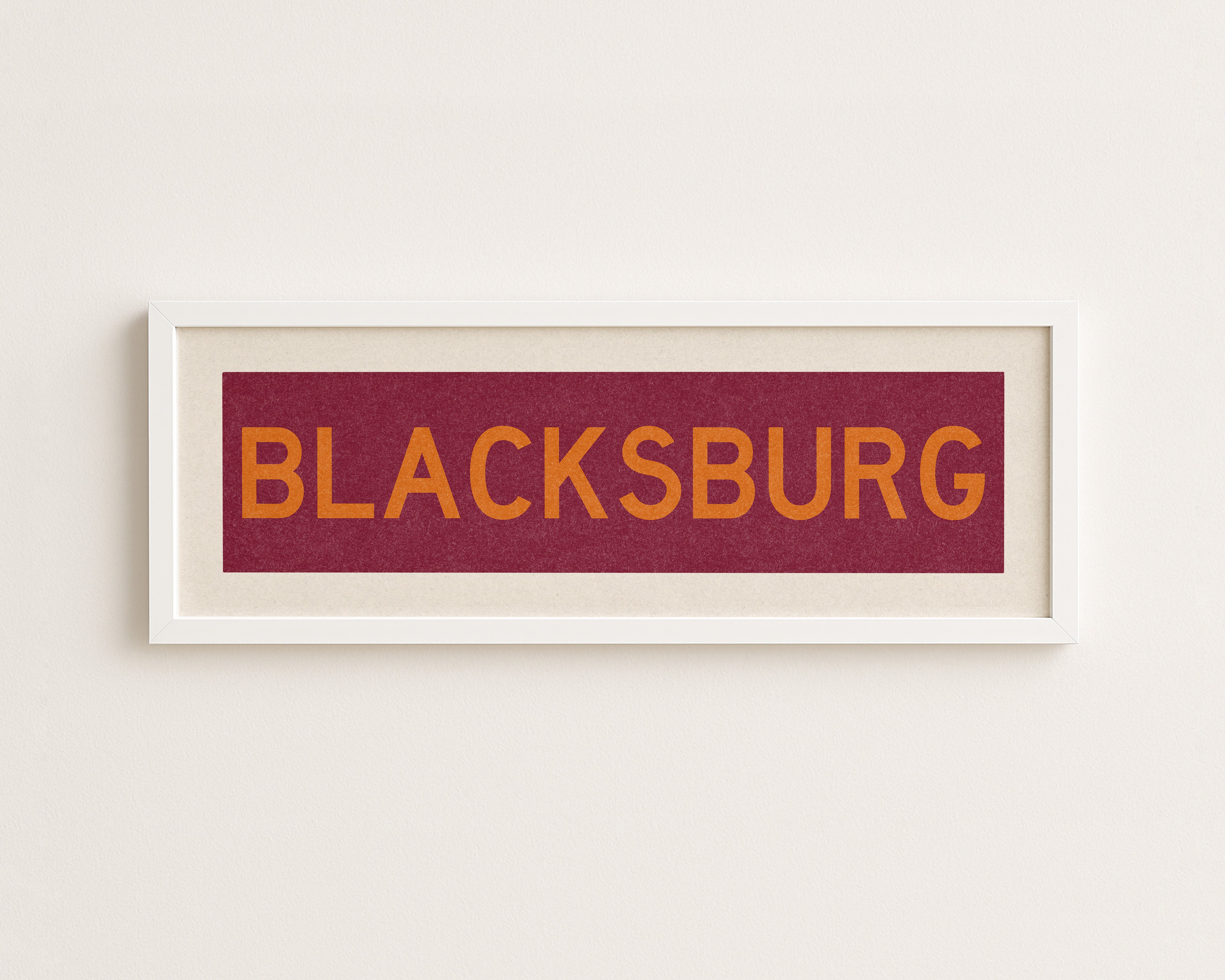 Framed Blacksburg Maroon Bus Scroll - Tejas Country Club