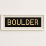 Framed Boulder Black and Gold Bus Scroll - Tejas Country Club