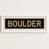 Framed Boulder Black and Gold Bus Scroll - Tejas Country Club