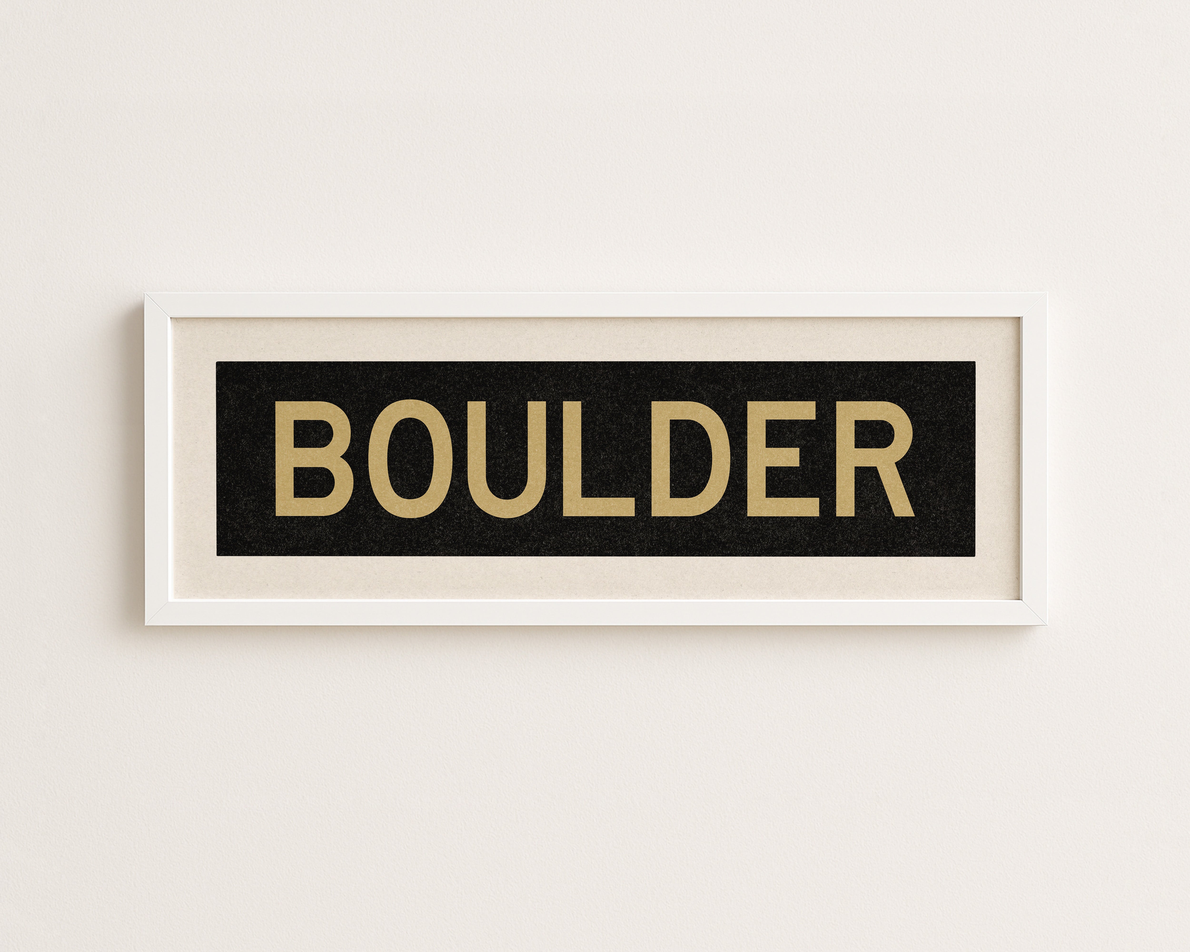 Framed Boulder Black and Gold Bus Scroll - Tejas Country Club