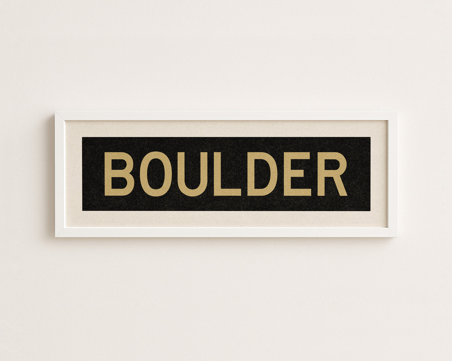 Framed Boulder Black and Gold Bus Scroll