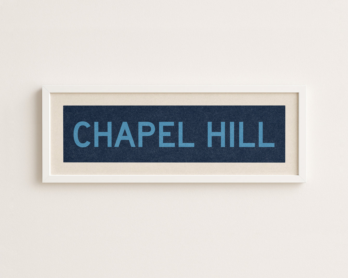 Framed Chapel Hill Blue Bus Scroll