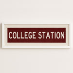 Framed College Station Maroon Bus Scroll - Tejas Country Club