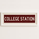 Framed College Station Maroon Bus Scroll - Tejas Country Club