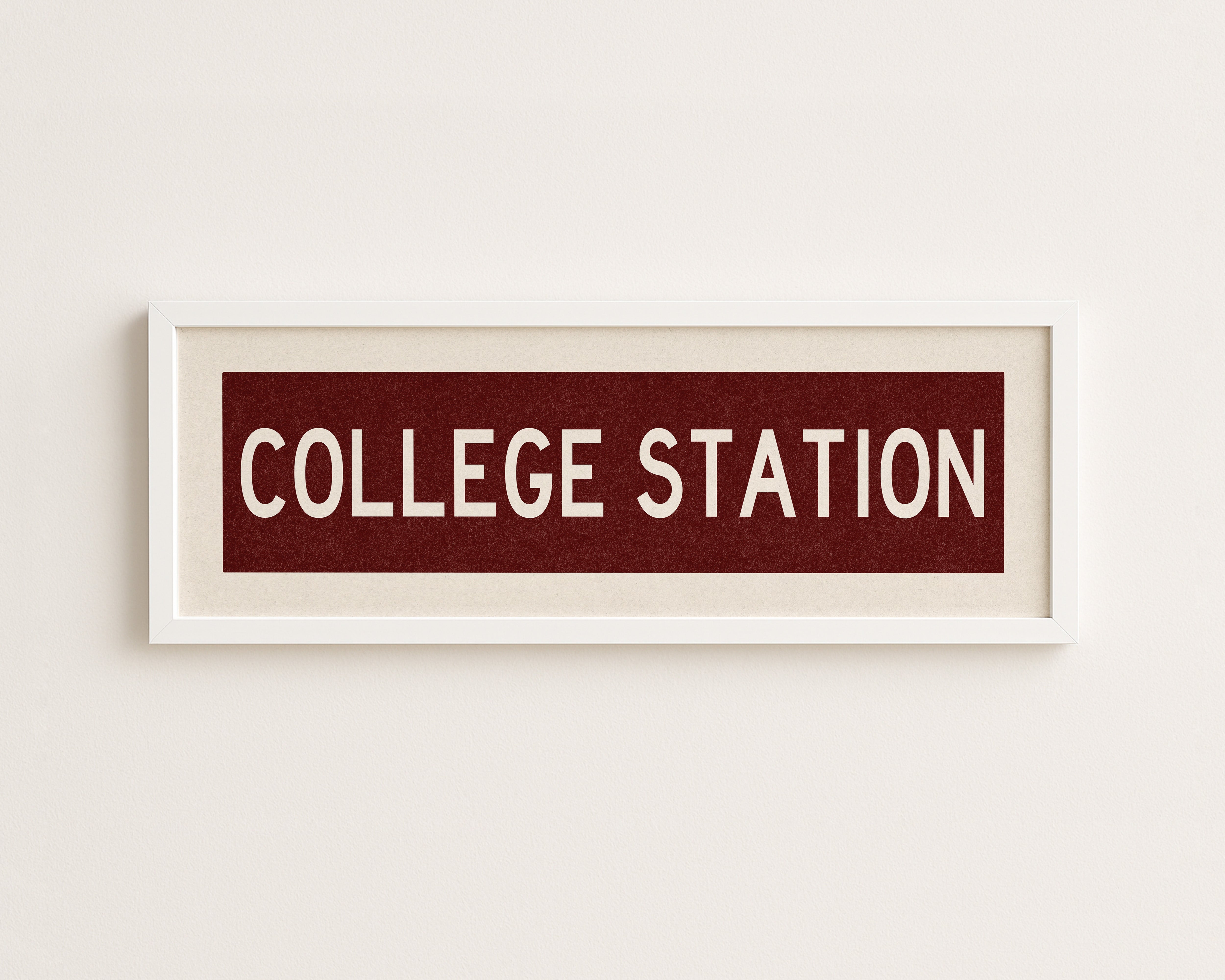 Framed College Station Maroon Bus Scroll - Tejas Country Club