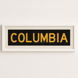 Framed Columbia Black and Gold Bus Scroll - Tejas Country Club