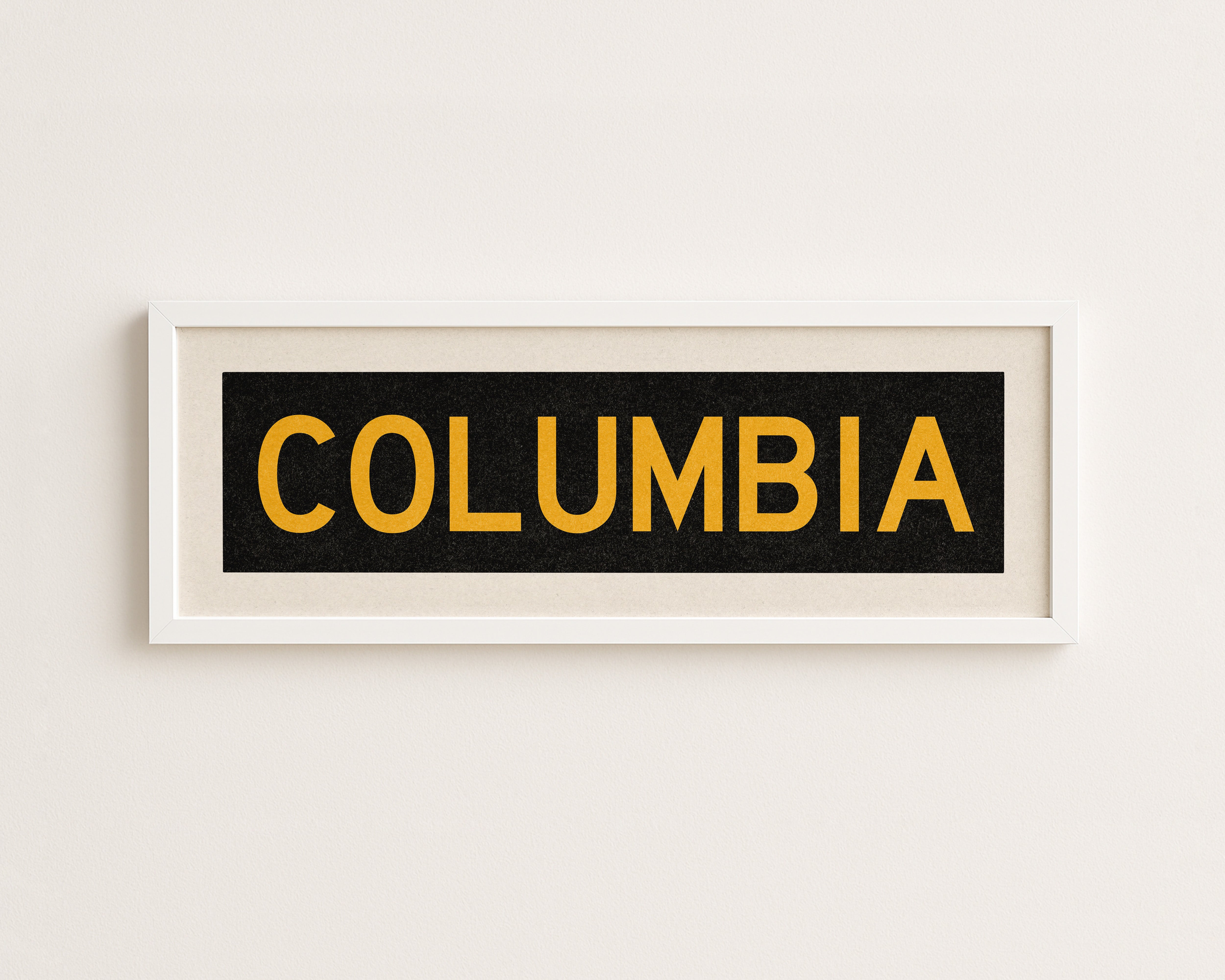 Framed Columbia Black and Gold Bus Scroll - Tejas Country Club