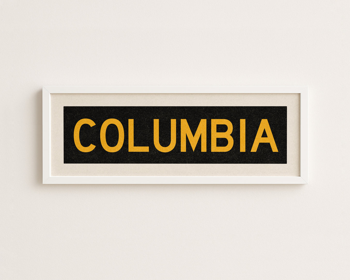 Framed Columbia Black and Gold Bus Scroll