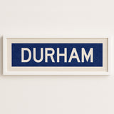 Framed Durham Blue Bus Scroll - Tejas Country Club