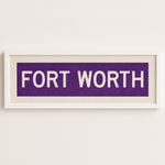 Framed Fort Worth Purple Bus Scroll - Tejas Country Club