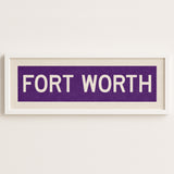 Framed Fort Worth Purple Bus Scroll - Tejas Country Club