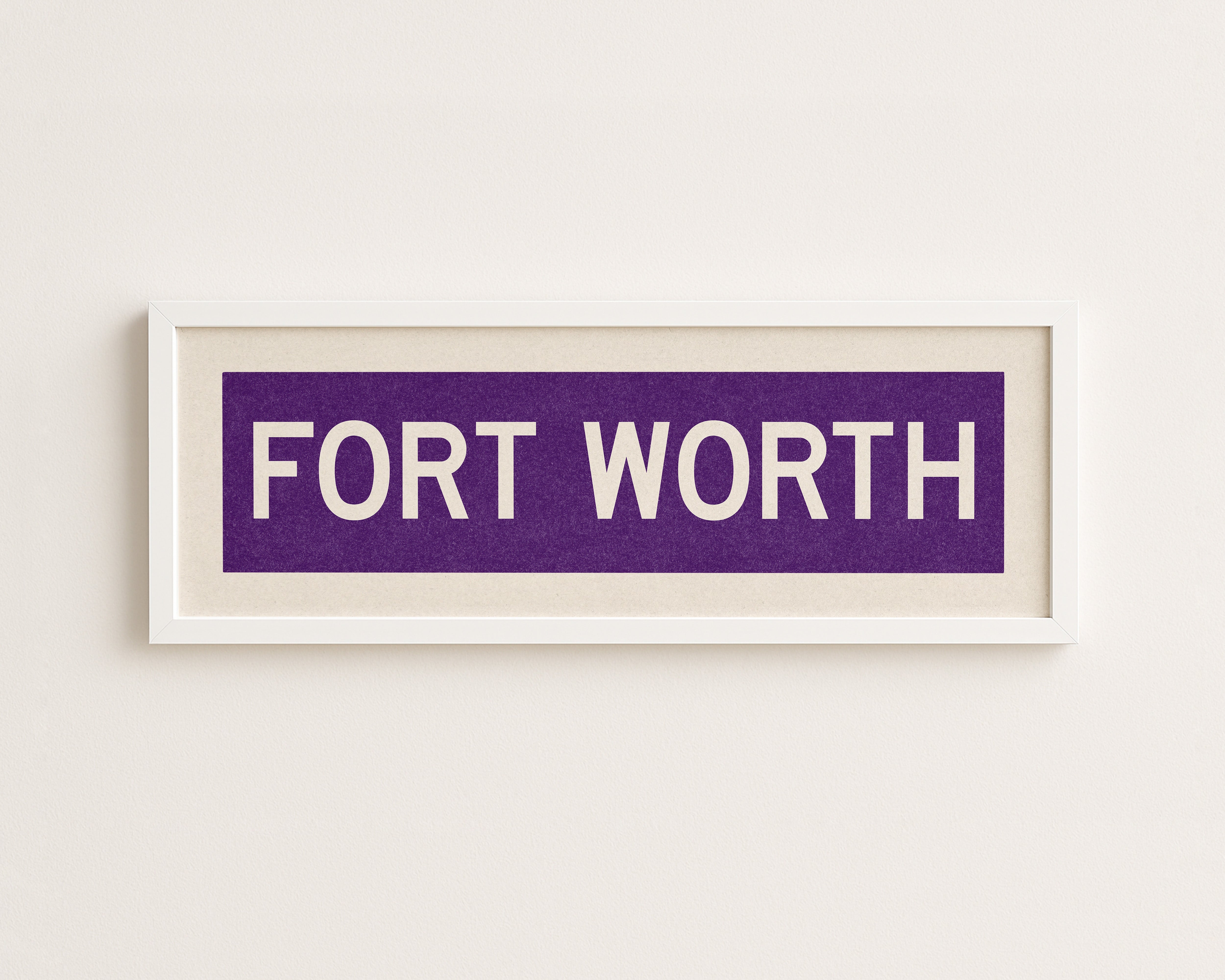 Framed Fort Worth Purple Bus Scroll - Tejas Country Club