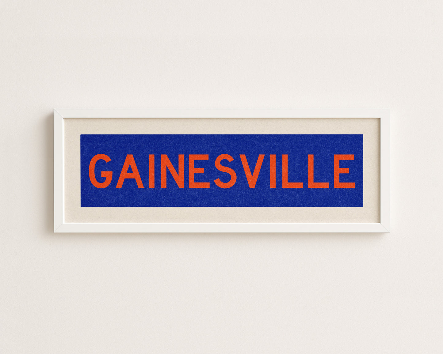 Framed Gainesville Blue Bus Scroll