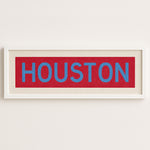 Framed Houston Baby Blue Bus Scroll - Tejas Country Club