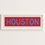 Framed Houston Baby Blue Bus Scroll - Tejas Country Club