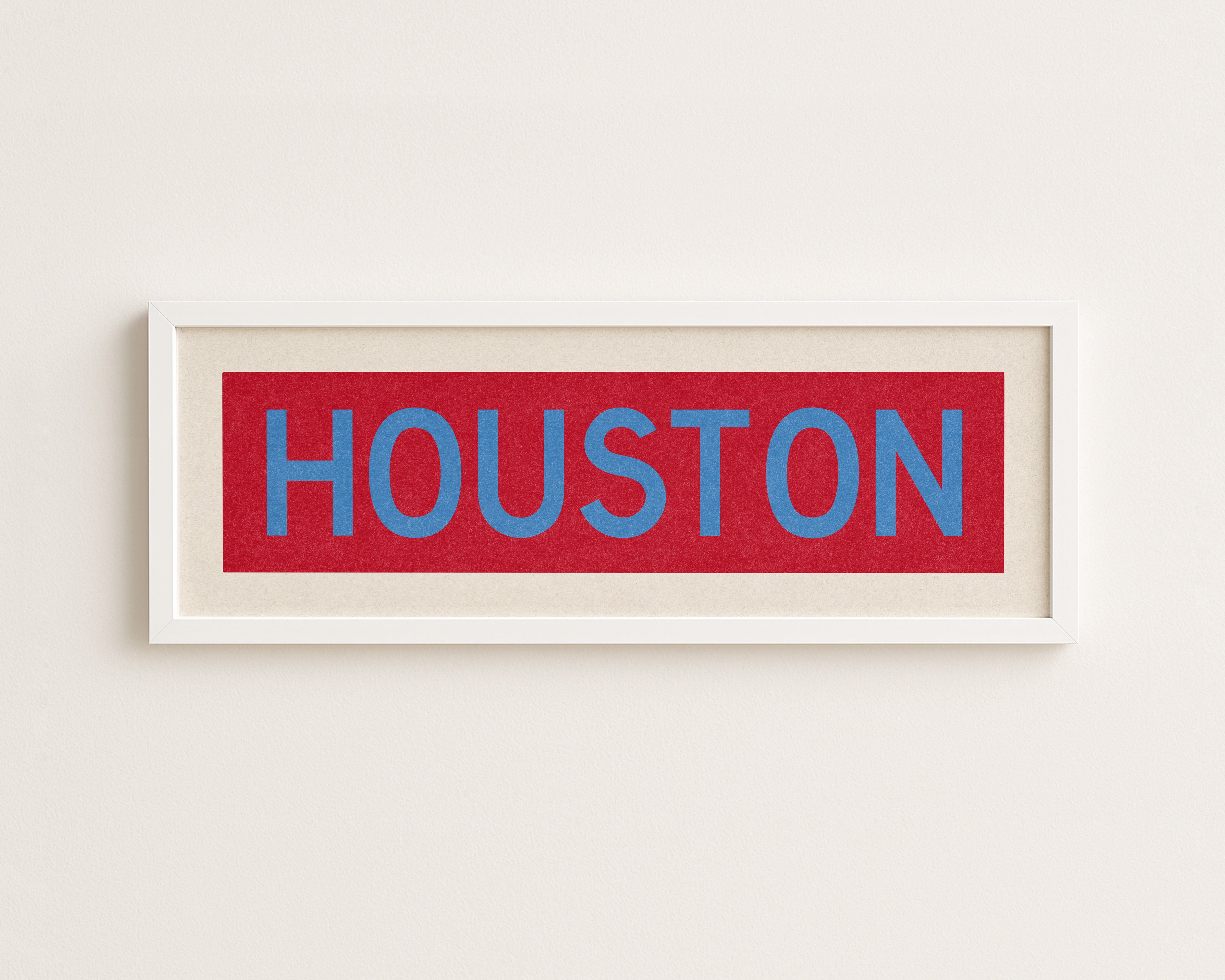 Framed Houston Baby Blue Bus Scroll - Tejas Country Club