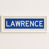 Framed Lawrence Blue Bus Scroll - Tejas Country Club