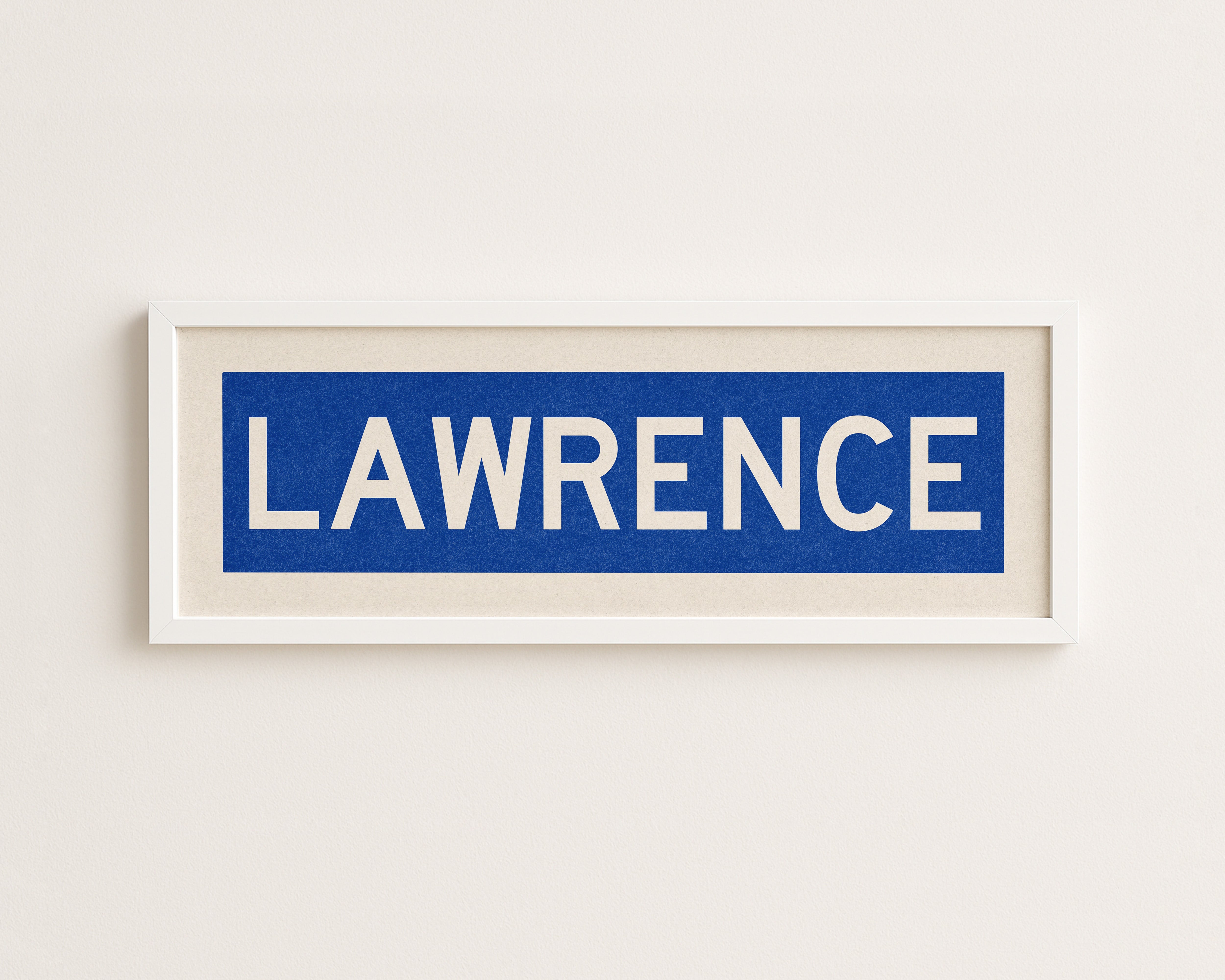Framed Lawrence Blue Bus Scroll - Tejas Country Club