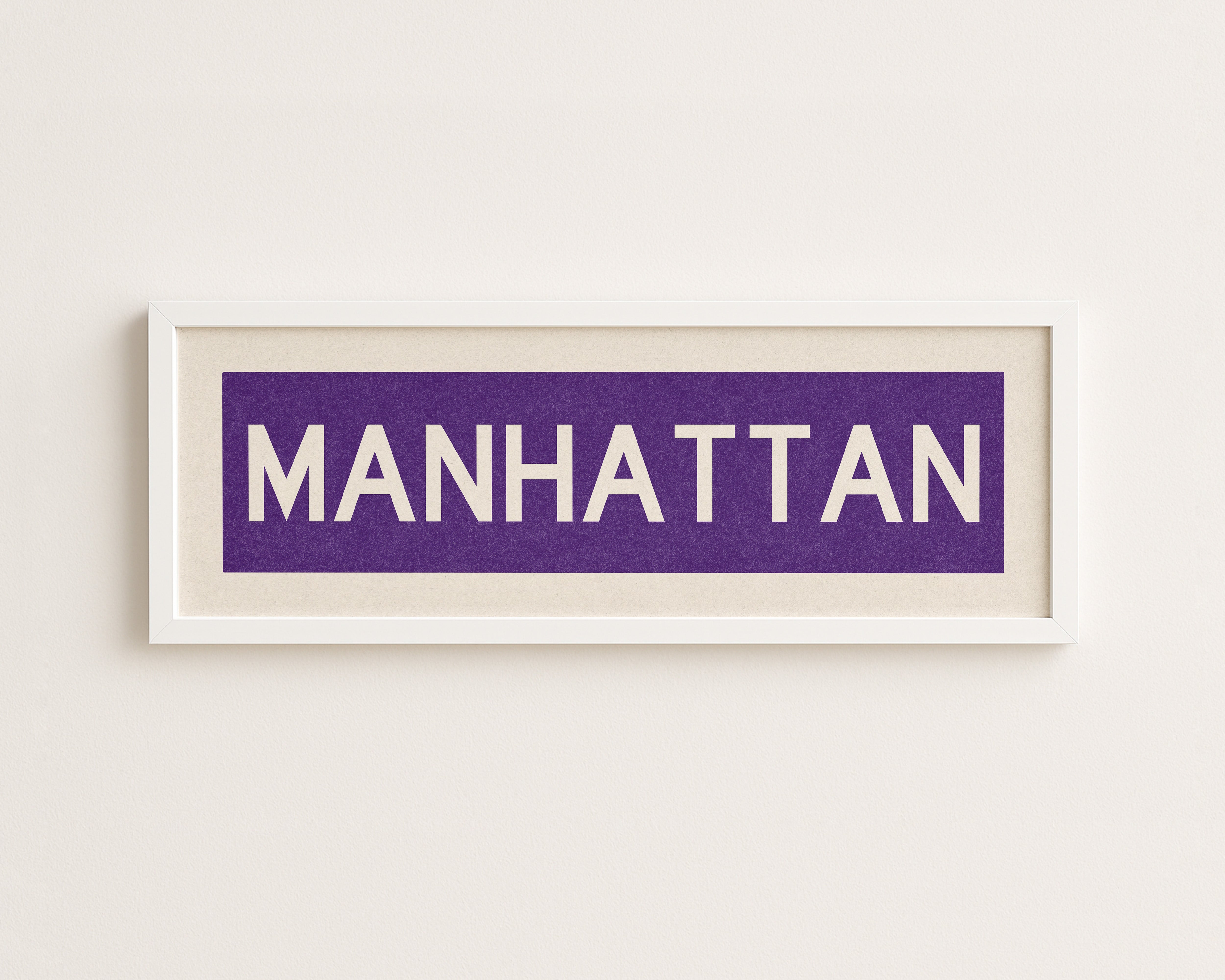 Framed Manhattan Purple Bus Scroll - Tejas Country Club