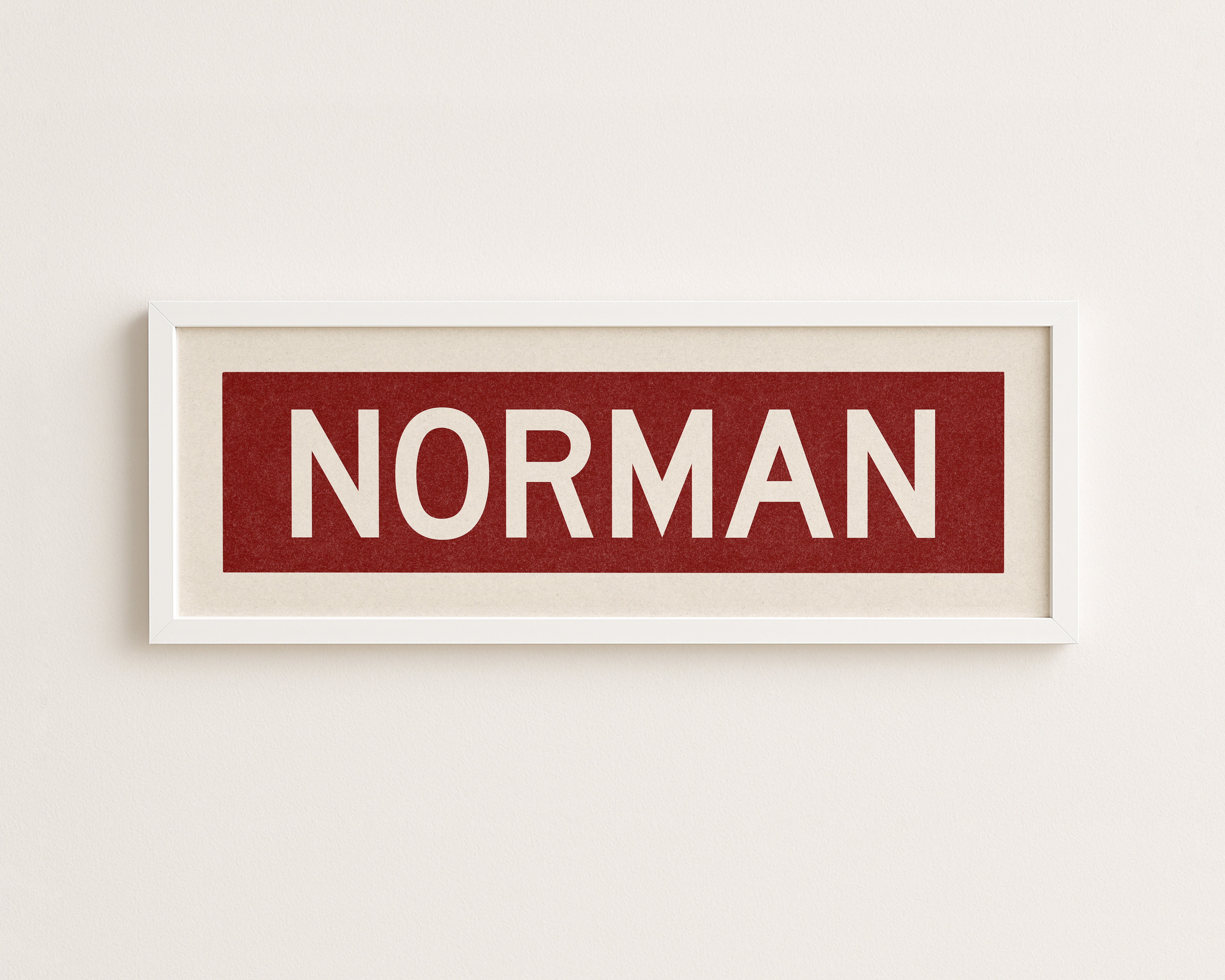 Framed Norman Crimson Bus Scroll - Tejas Country Club