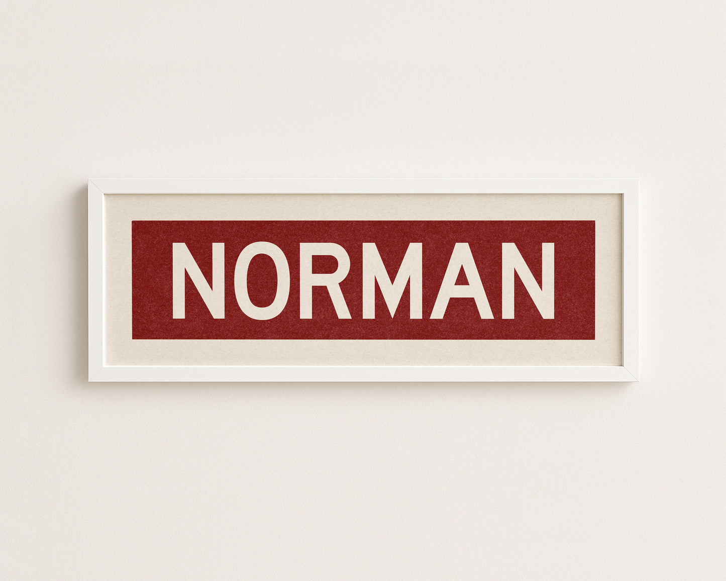 Framed Norman Crimson Bus Scroll