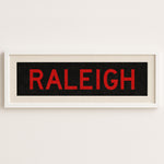 Framed Raleigh Red and Black Bus Scroll - Tejas Country Club