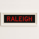 Framed Raleigh Red and Black Bus Scroll - Tejas Country Club