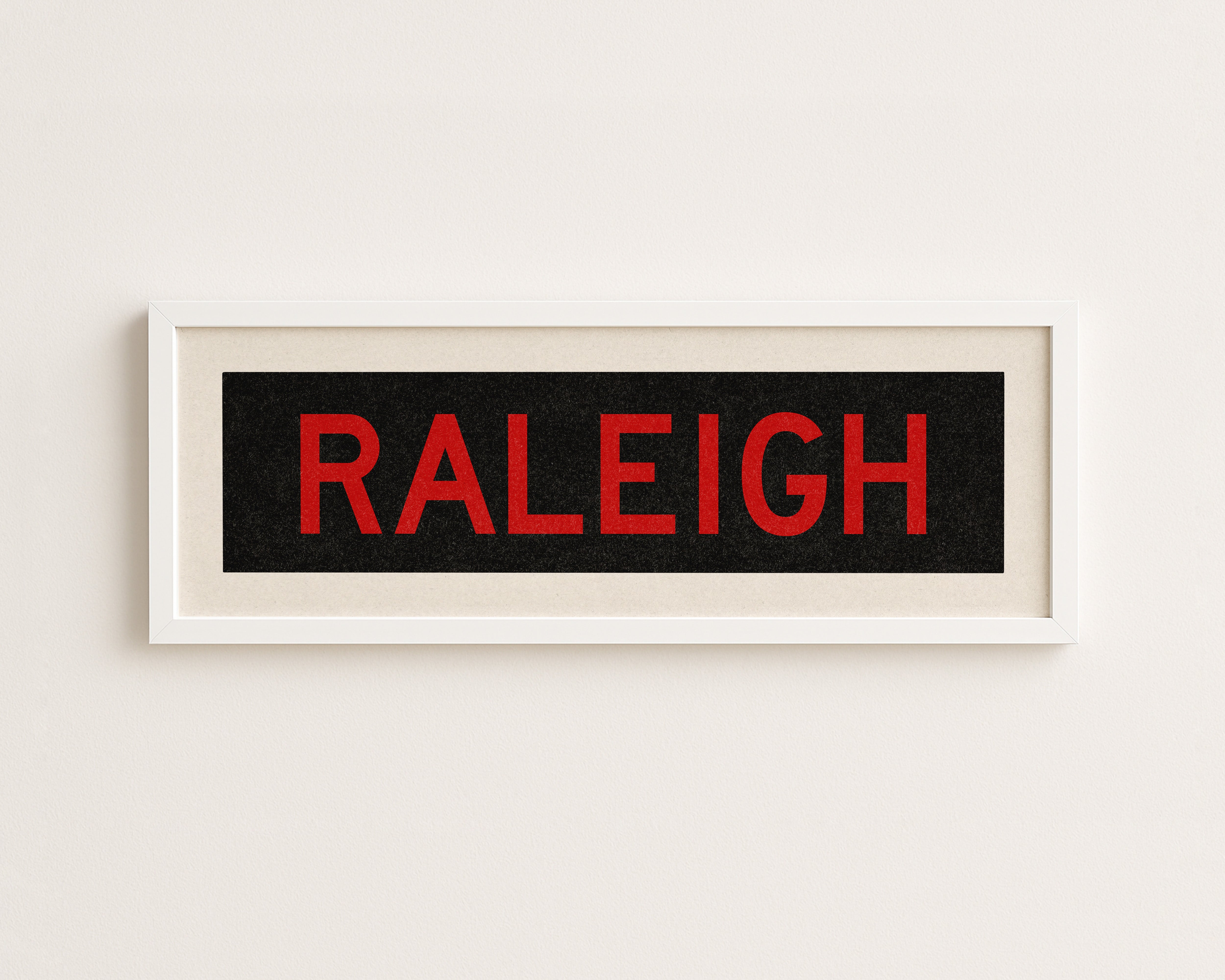Framed Raleigh Red and Black Bus Scroll - Tejas Country Club