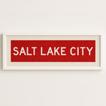 Framed Salt Lake City Red Bus Scroll - Tejas Country Club