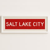 Framed Salt Lake City Red Bus Scroll - Tejas Country Club